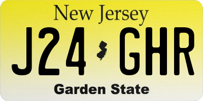 NJ license plate J24GHR