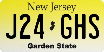 NJ license plate J24GHS