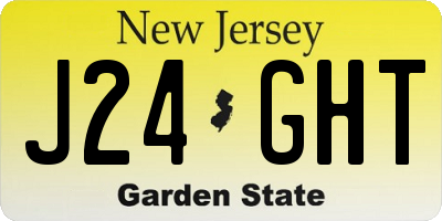 NJ license plate J24GHT