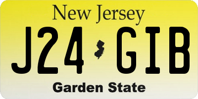 NJ license plate J24GIB
