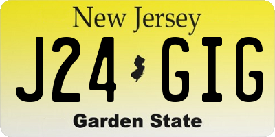 NJ license plate J24GIG