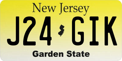 NJ license plate J24GIK