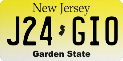NJ license plate J24GIO