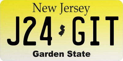 NJ license plate J24GIT