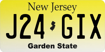 NJ license plate J24GIX