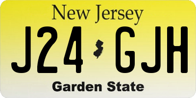 NJ license plate J24GJH