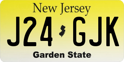NJ license plate J24GJK