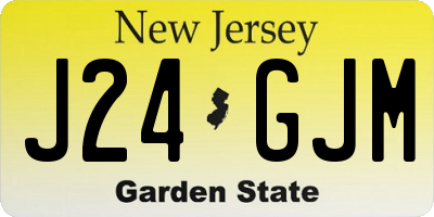 NJ license plate J24GJM