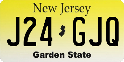 NJ license plate J24GJQ