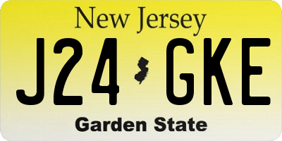 NJ license plate J24GKE
