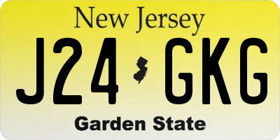 NJ license plate J24GKG