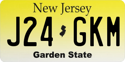 NJ license plate J24GKM