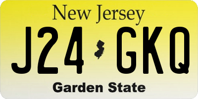 NJ license plate J24GKQ
