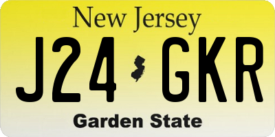 NJ license plate J24GKR