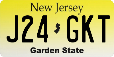 NJ license plate J24GKT