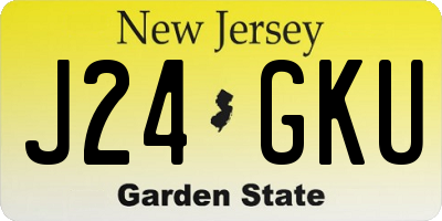 NJ license plate J24GKU