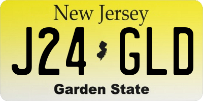 NJ license plate J24GLD
