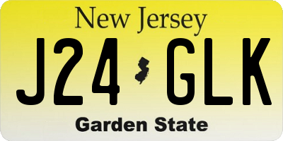 NJ license plate J24GLK
