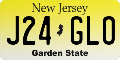 NJ license plate J24GLO