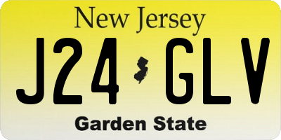 NJ license plate J24GLV