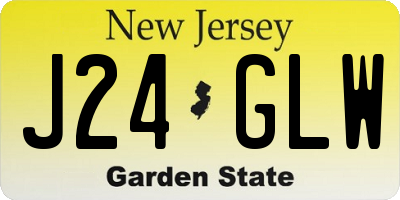 NJ license plate J24GLW