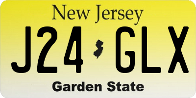 NJ license plate J24GLX