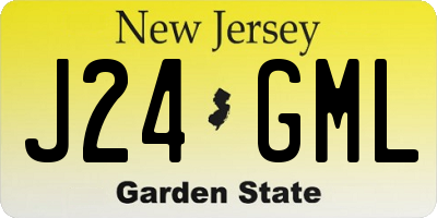 NJ license plate J24GML