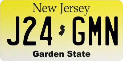 NJ license plate J24GMN