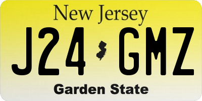 NJ license plate J24GMZ