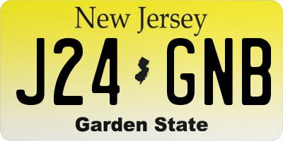 NJ license plate J24GNB