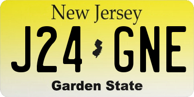 NJ license plate J24GNE