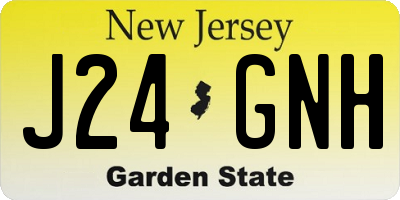 NJ license plate J24GNH