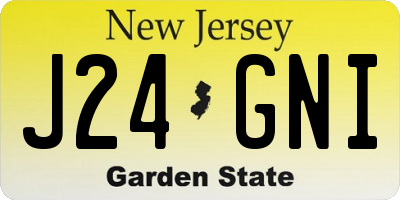 NJ license plate J24GNI