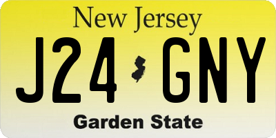NJ license plate J24GNY