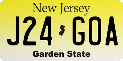 NJ license plate J24GOA