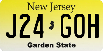 NJ license plate J24GOH