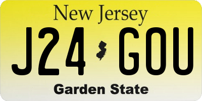 NJ license plate J24GOU