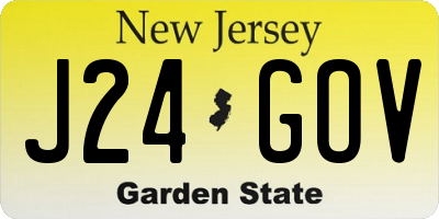NJ license plate J24GOV