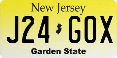 NJ license plate J24GOX