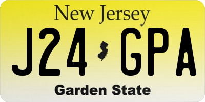 NJ license plate J24GPA
