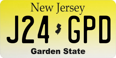 NJ license plate J24GPD