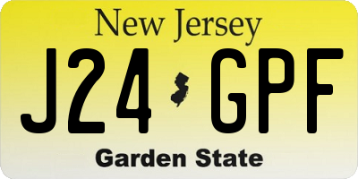NJ license plate J24GPF