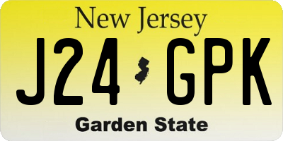 NJ license plate J24GPK