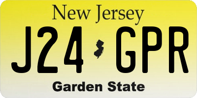 NJ license plate J24GPR