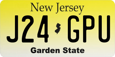NJ license plate J24GPU