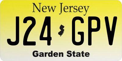 NJ license plate J24GPV