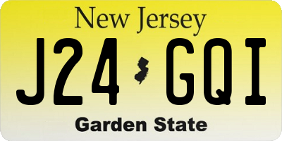 NJ license plate J24GQI