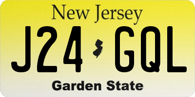 NJ license plate J24GQL