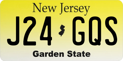 NJ license plate J24GQS