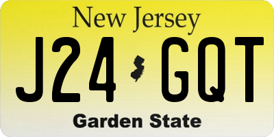 NJ license plate J24GQT